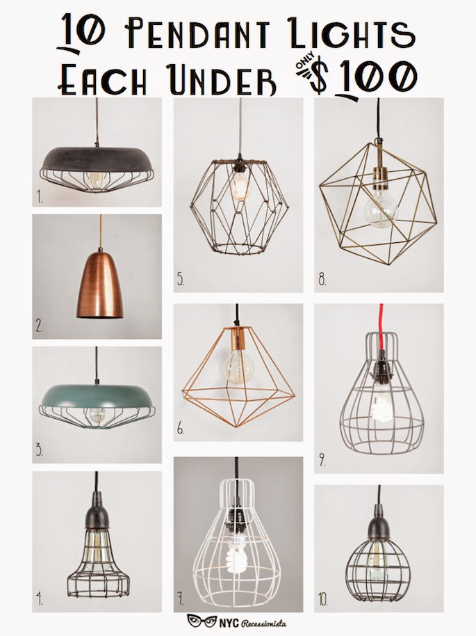10 Pendant Lights Each Under 100 NYC Recessionista